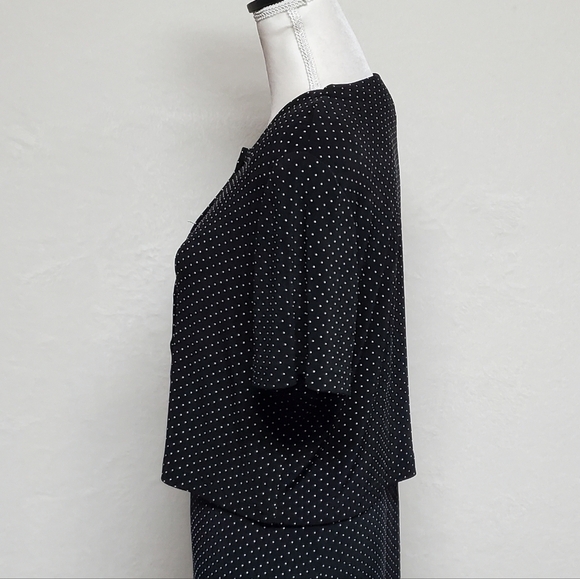 VINTAGE Ronni Nicole Black Swiss Dot Sleeveless Maxi Dress Cropped Blouse Set 12 - Picture 5 of 16